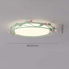Green Flower Flush Mount Ceiling Light for Children's Room