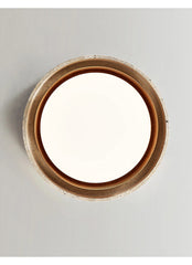 Stone Ring Flush Mount Ceiling Light with Textured Metal Shade