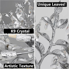 Modern Crystal Waterfall Chandelier Pendant Light with Cascading Drops