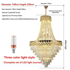 Tiered Crystal Waterfall Chandelier with Gold Finish Metal Frame