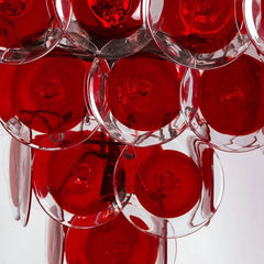 Red Glass Cascading Chandelier Tiered Pendant Light