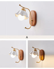 Gold Ceramic Flower Wall Sconce