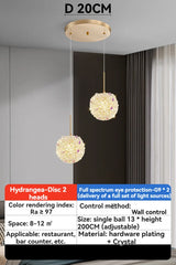 Gold Crystal Orb Pendant Light with K9 Crystal Accents