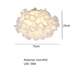 White Petal Flush Mount Light Modern Flower Ceiling Lamp