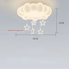 White Cloud Acrylic Pendant Light with Star Accents