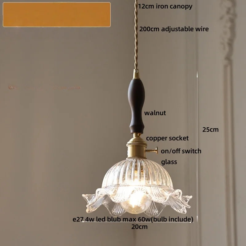 Pendant light with labeled parts on a neutral background