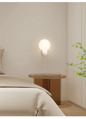 Minimalist Globe Wall Sconce Black White LED Light