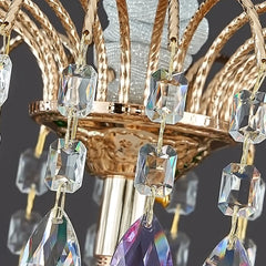 Gold Multi-Tier Crystal Chandelier Light Fixture