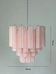 Tiered Frosted Glass Tube Chandelier Semi-Flush Mount Light