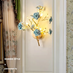 Gold Multi-Arm Flower Crystal Wall Sconce