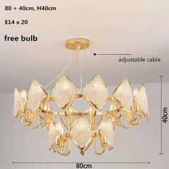 Gold Crystal Diamond Tiered Chandelier Pendant Light Modern Design