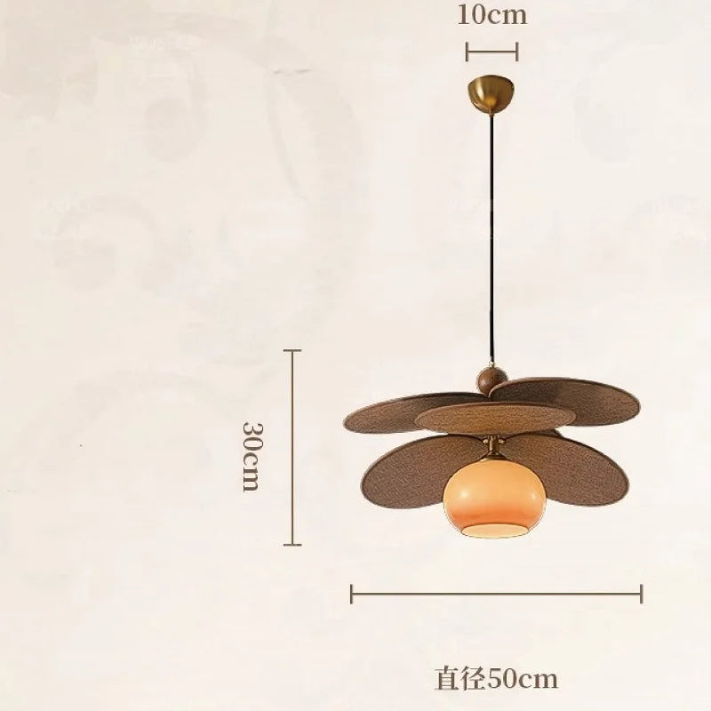 Chandelier with dimensions labeled on a plain background