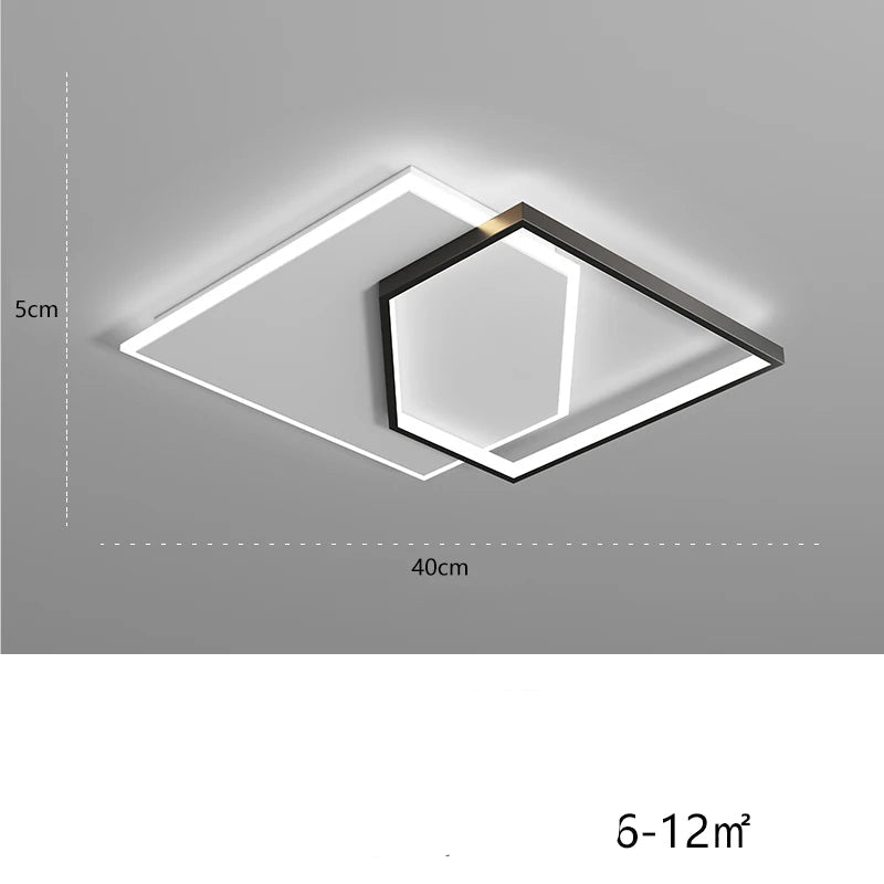 Ceiling light fixture with dimensions and power rating on a gray background