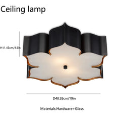 Gold Petal Wave Semi-Flush Mount Ceiling Light Fixture Warm Brass