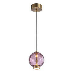Glass Orb Pendant Light with Brushed Gold Finish