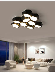 Modern Geometric Hexagon Flush Mount Ceiling Light Fixture