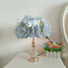 Gold Crystal Floral Table Lamp with Crystal Base