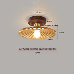 Ceiling light fixture with dimensions labeled on a gray background
