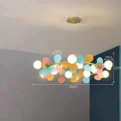 Gold Starburst Branch Chandelier with Globe Shades