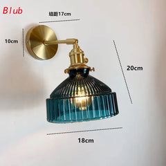 Glass Shade Wall Sconce Brass Finish Hanging Ceiling Light Fixture