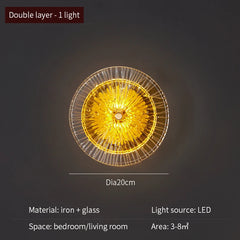 Decorative ceiling light fixture with LED lighting on a dark background