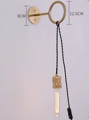 Wall-mounted light fixture with dimensions labeled on a gray background