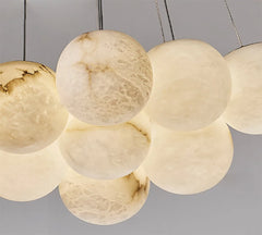 Gold Marble Bubble Cluster Pendant Light Fixture with Suspended Globes