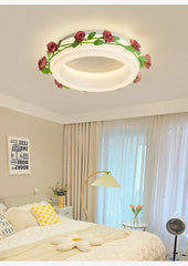 White Flower Ring Semi-Flush Ceiling Light LED