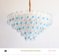 Gold Finish Chandelier with Frosted Glass Shades and Rose Bud Accents