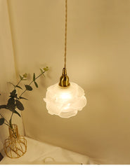 Brass Crystal Flower Pendant Light