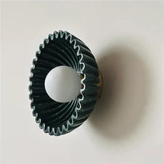 Green Ceramic Floral Wall Sconce with Gold Accents