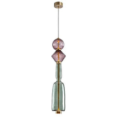 Glass Orb Pendant Light with Brushed Gold Finish
