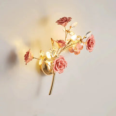 Gold Multi-Arm Flower Crystal Wall Sconce