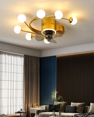 Gold Multi-Arm Ceiling Fan Light Fixture