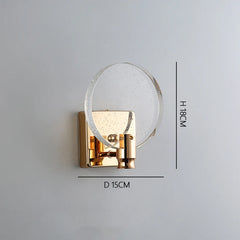 Gold Bubble Crystal Round Wall Sconce Light
