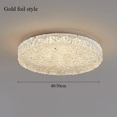 Gold Resin Textured Flush Mount Ceiling Light Fixture