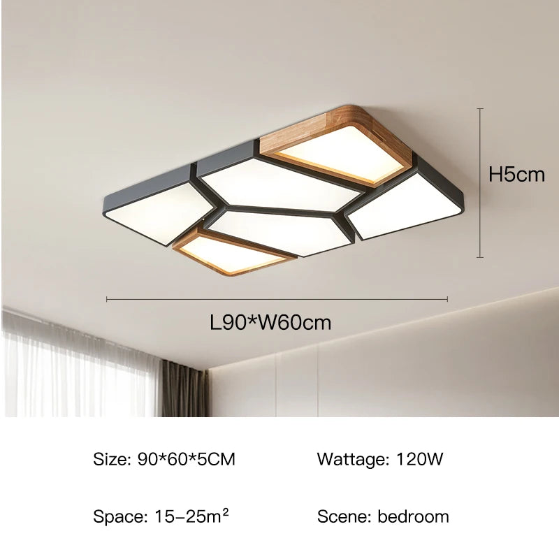 Ceiling light fixture with dimensions and specifications on a neutral background