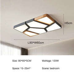 Ceiling light fixture with dimensions and specifications on a neutral background