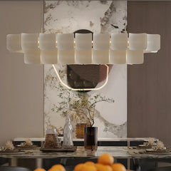 Modern Gold Acrylic Wave Chandelier with Tiered Design
