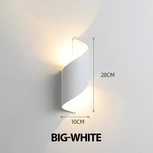 Wall-mounted light fixture with dimensions labeled on a plain background
