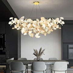 Gold Ginkgo Leaf Cluster Pendant Light Modern Accent