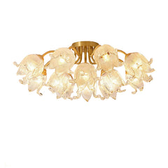 Chandelier with dimensions and specifications on a brown background