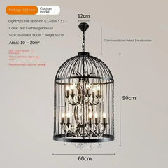 Chandelier with dimensions and specifications on a gray background