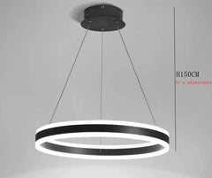 Modern Gold Ring LED Pendant Light with Integrated Illumination