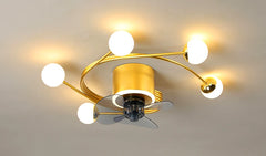 Gold Multi-Arm Ceiling Fan Light Fixture