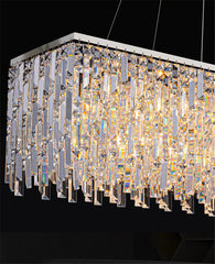 Crystal chandelier with a black background