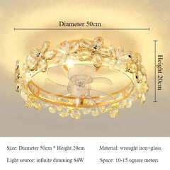 Gold Floral Glass Semi-Flush Mount Ceiling Light