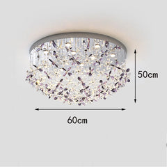 Modern Crystal Flower LED Chandelier – Bedroom Ceiling Light