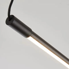 Modern Black Minimalist Linear Suspension Chandelier Frosted LED Light