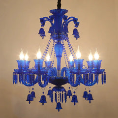 Colored Crystal Tiered Candelabra Chandelier